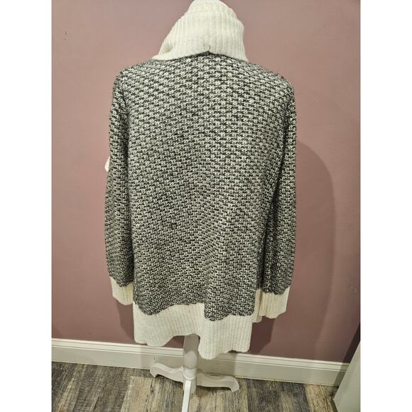 Banana republic wool floppy collar open cardigan wrap knit sweater medium - Picture 6 of 7